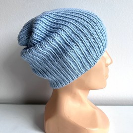 Czapka wełniana NANA 100% Baby Merino 11 Błękitny Stalowy