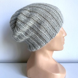 LAURIN – czapka z alpaki damska 9020 perłowo szary jasny