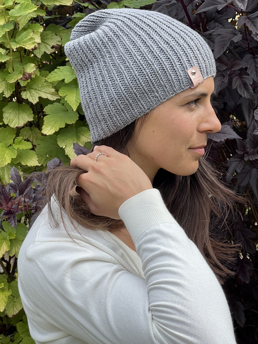 NANA Handmade Beanie Baby Merino Wool 19 Grey Autumn-Winter