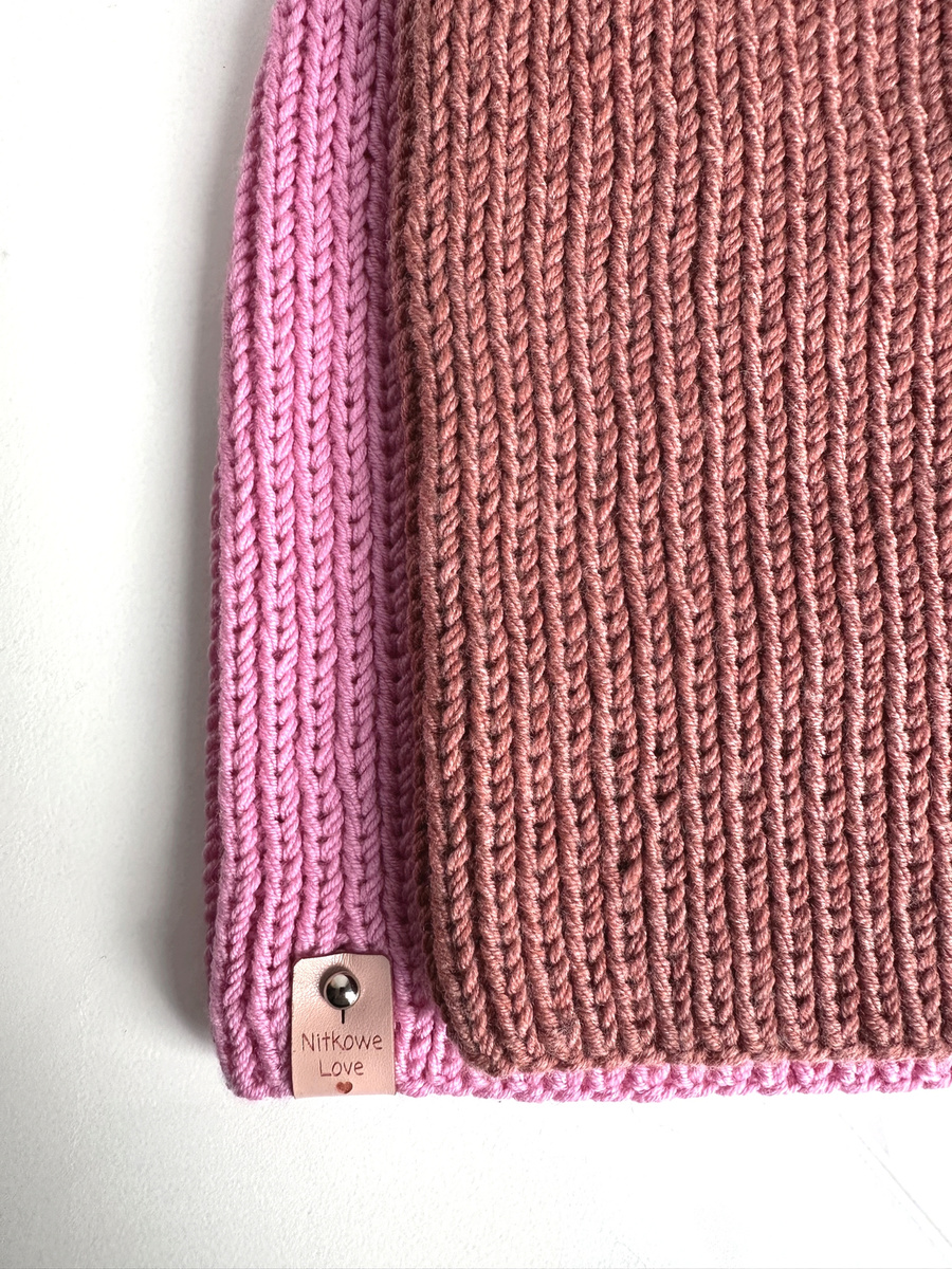 NANA – czapka beanie z wełny baby merino 48 Blush jesienno-zimowa