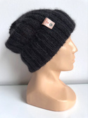 MARGARET Handmade Turn-Up Beanie Alpaca Mohair and Silk 8903/02 Black