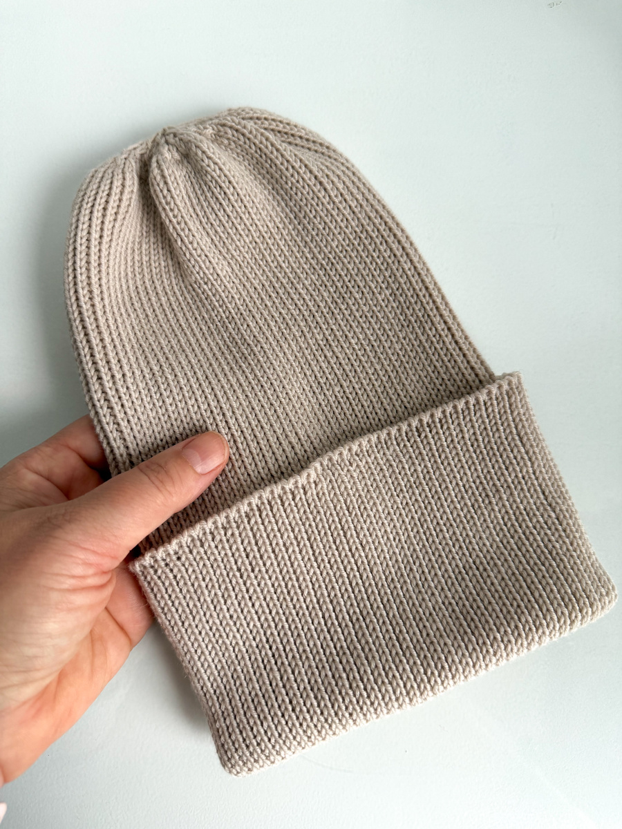 VARELLA – czapka merino beanie wywijana 100% Baby Merino 63 piaskowy