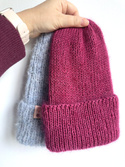 AUREA – ręcznie robiona czapka beanie baby merino + moher i jedwab damska/dziecięca 41/17 Śliwka