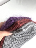 AUREA – ręcznie robiona cienka czapka beanie baby merino + moher i jedwab damska 19/10 szary