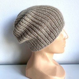 KIARA – czapka z alpaki 100% damska beanie 2020 Jasny Nugat