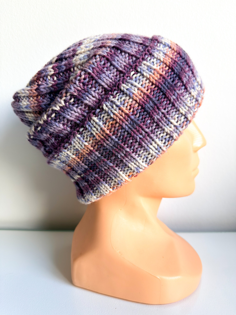 NELLI – czapka merino wywijana 15 Fioletowy Deszcz unisex zimowa