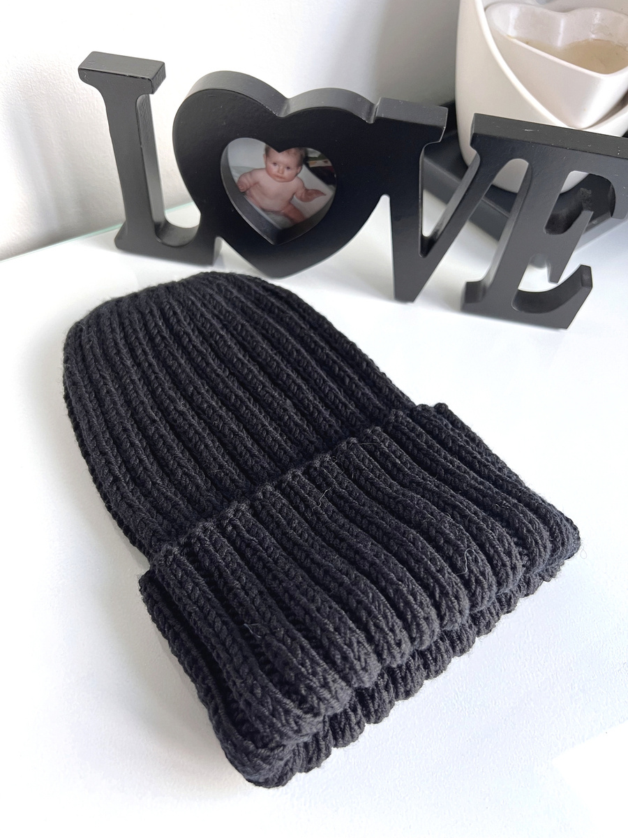 HELLI Turn-Up Beanie 100% Baby Merino Wool 21 Black Winter