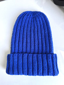 HELLI – czapka merino beanie wywijana 100% Baby Merino 33 Jaskrawoniebieski
