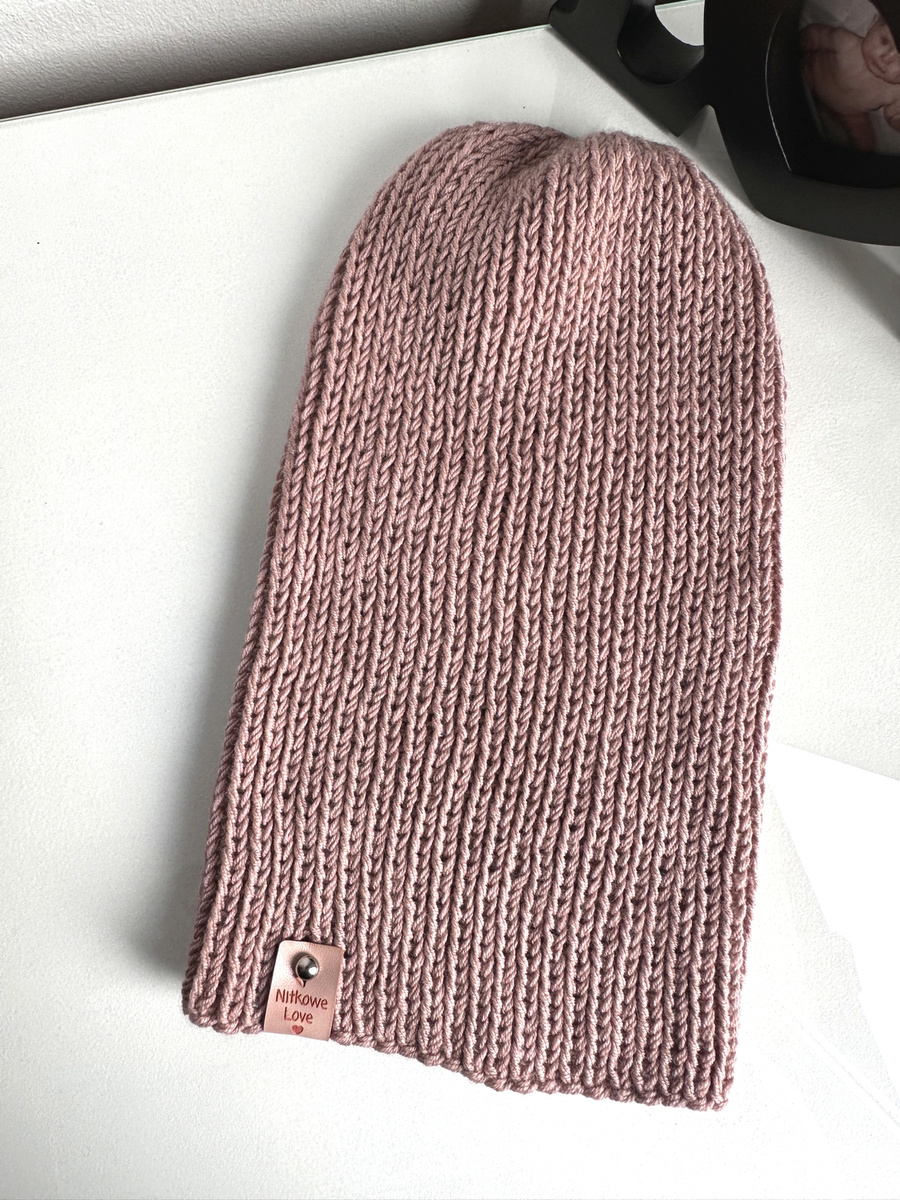 NANA – czapka beanie z wełny baby merino 49 Pustynna Róża