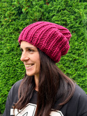 ASHER – gruba czapka zimowa damska z wełny 08 Rubinowy