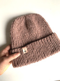 CHMURKA – czapka beanie z alpaki damska ręcznie robiona 29 fiołkowy