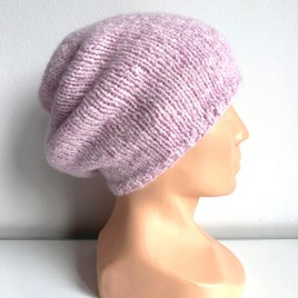 CHMURKA – czapka beanie z alpaki 08 jasny róż