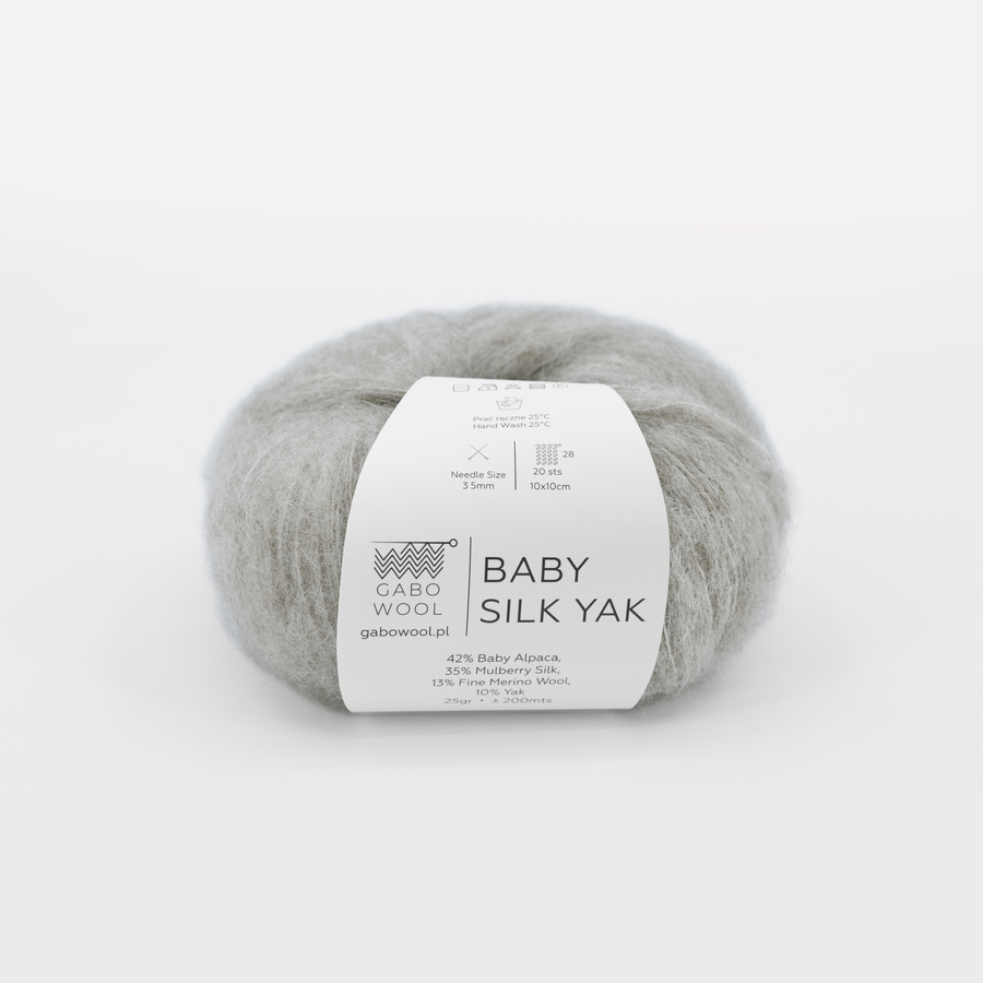Włóczka GaboWool Baby Silk Yak 9636 Jasny Szary