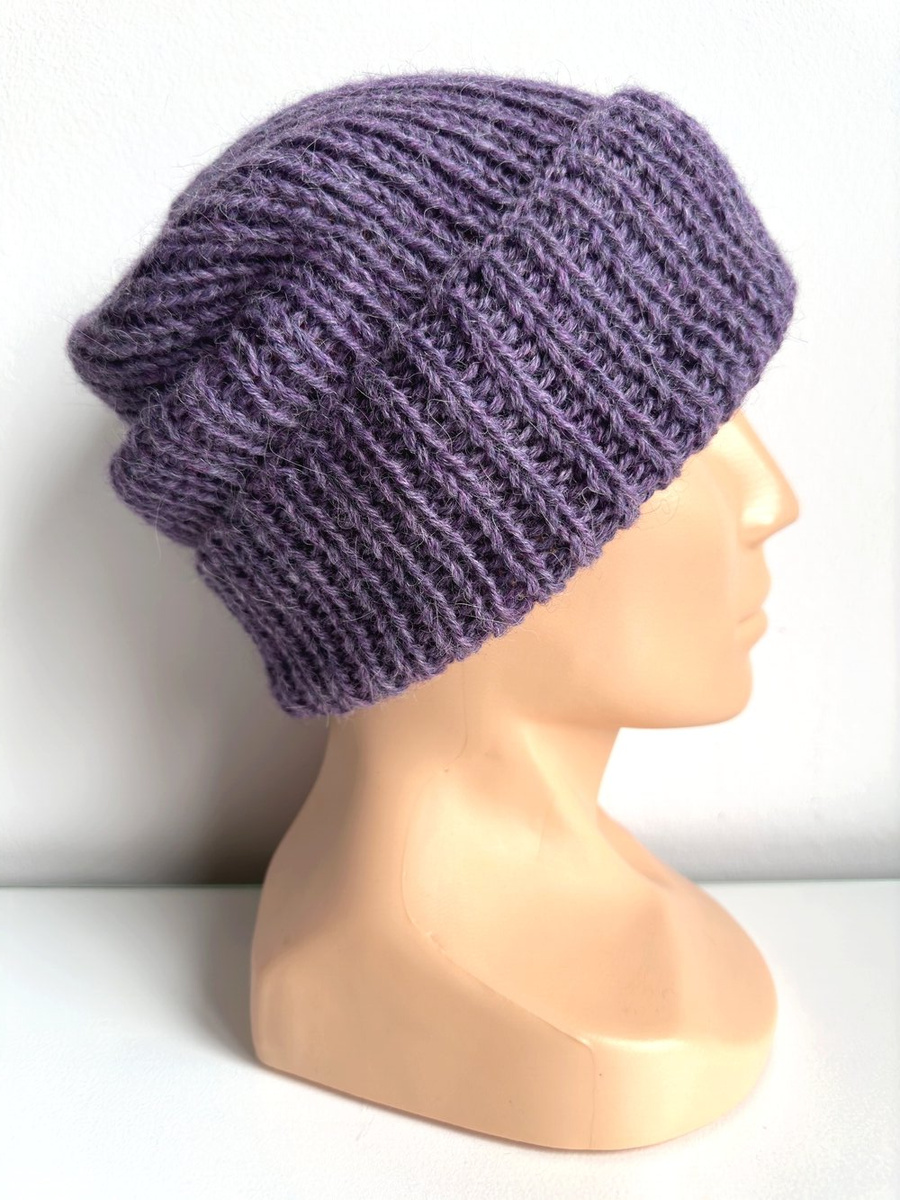 KIARA Turn-Up Beanie 100% Alpaca 4434 Ametyst