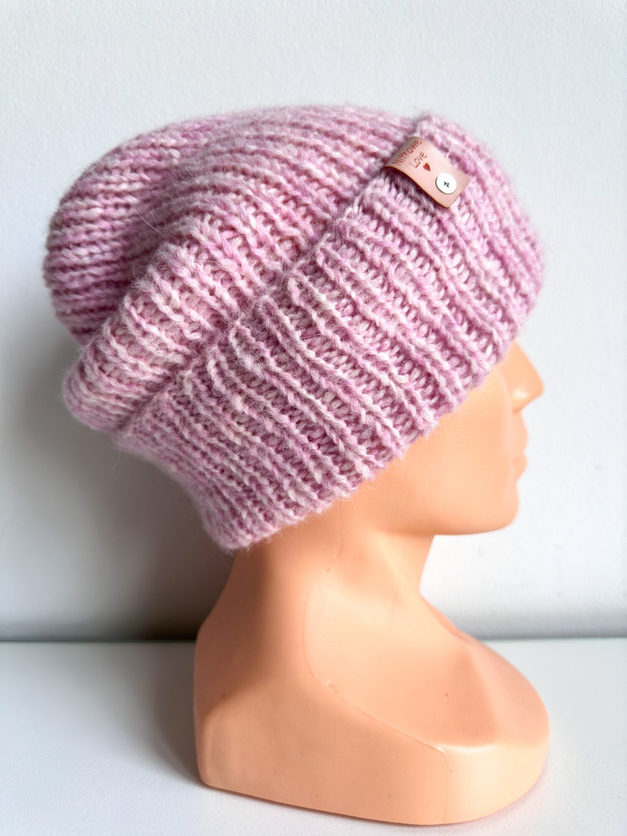 CHMURKA Handmade Women's Alpaca Beanie 08 Light Pink