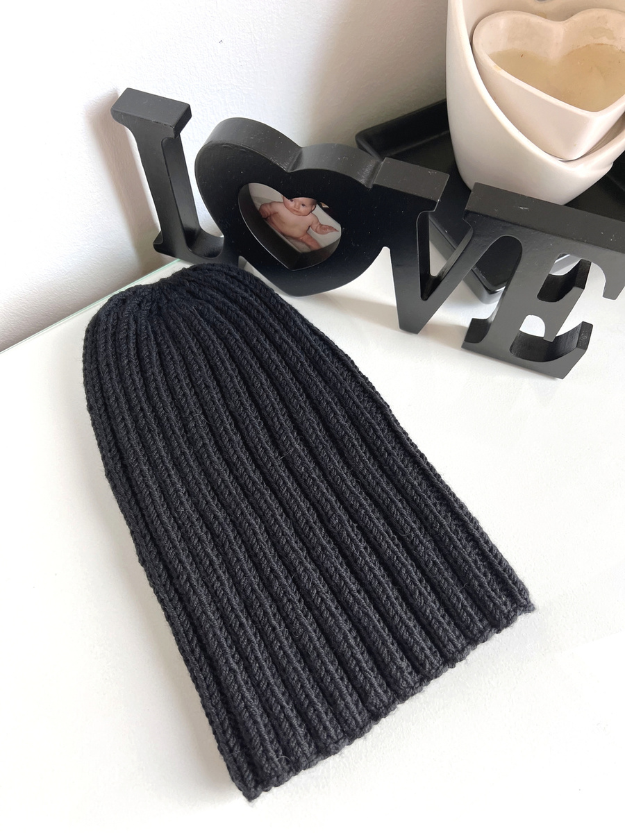 HELLI Unisex-Wintermütze 100% Baby-Merinowolle 21 Schwarz