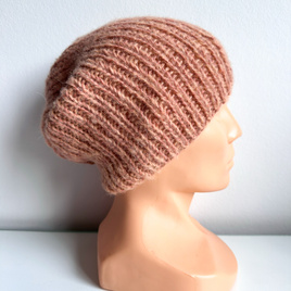 MORGANA – czapka damska beanie alpaka + jedwab 9026/37 Blush