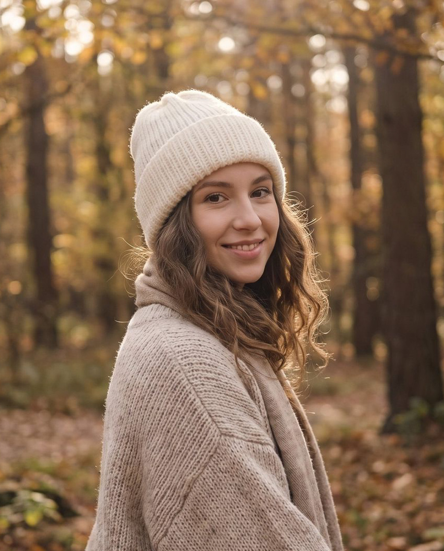 ELARA Turn-Up Cashmere and Silk Beanie 501 Neve
