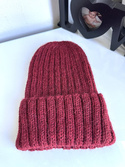 LAURIN Turn-Up Beanie 100% Alpaca 3650 Burgundy