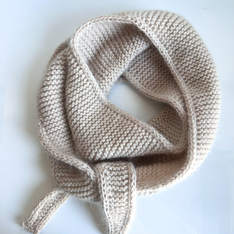 MIRA – wełniany chustoszal handmade merino + moher i jedwab 50/56 jasny beż