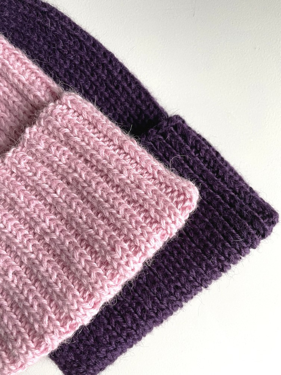 LAURIN – czapka z alpaki wywijana damska 3140 jasny róż