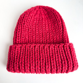 JANKA – gruba czapka zimowa z wełny 08 Szkarłatna Czerwień