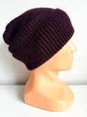 HELEN Turn-Up Alpaca Beanie 9044 ciemne winogrona