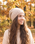 CHMURKA – czapka z alpaki beanie ręcznie robiona 02 pszeniczny