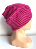 08 Fuksja VARELLA – czapka merino beanie wywijana 100% baby merino jesień‑zima