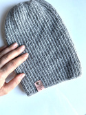 KIARA – czapka z alpaki 100% beanie 501 jasny szary damska zimowa