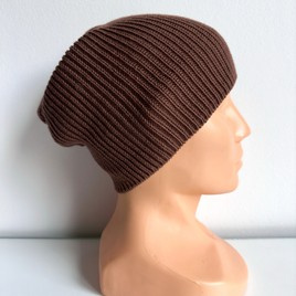 VARELLA – czapka z wełny merino 100% Baby Merino 52 Czekolada beanie przejściowa