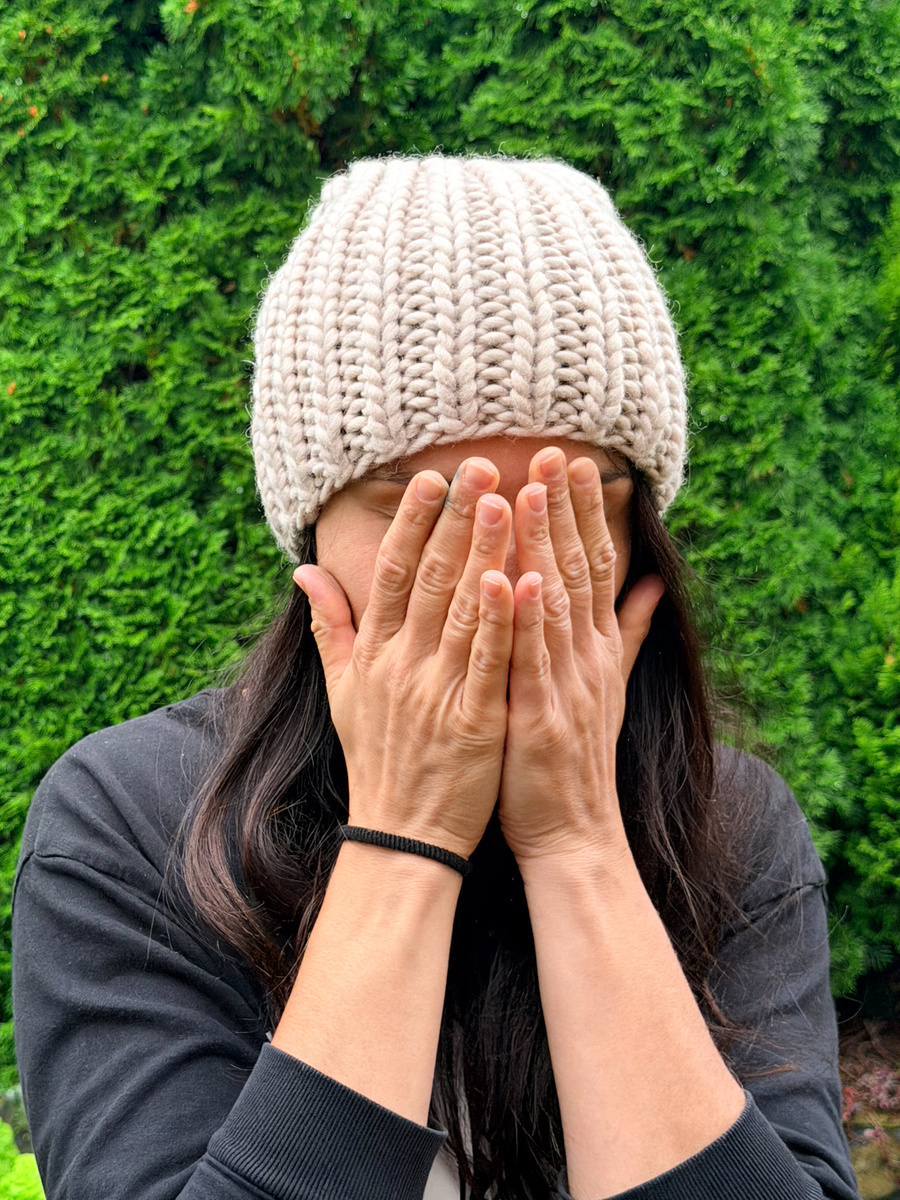 ASHER – gruba czapka zimowa damska z wełny 100% 13 Pianka cukrowa