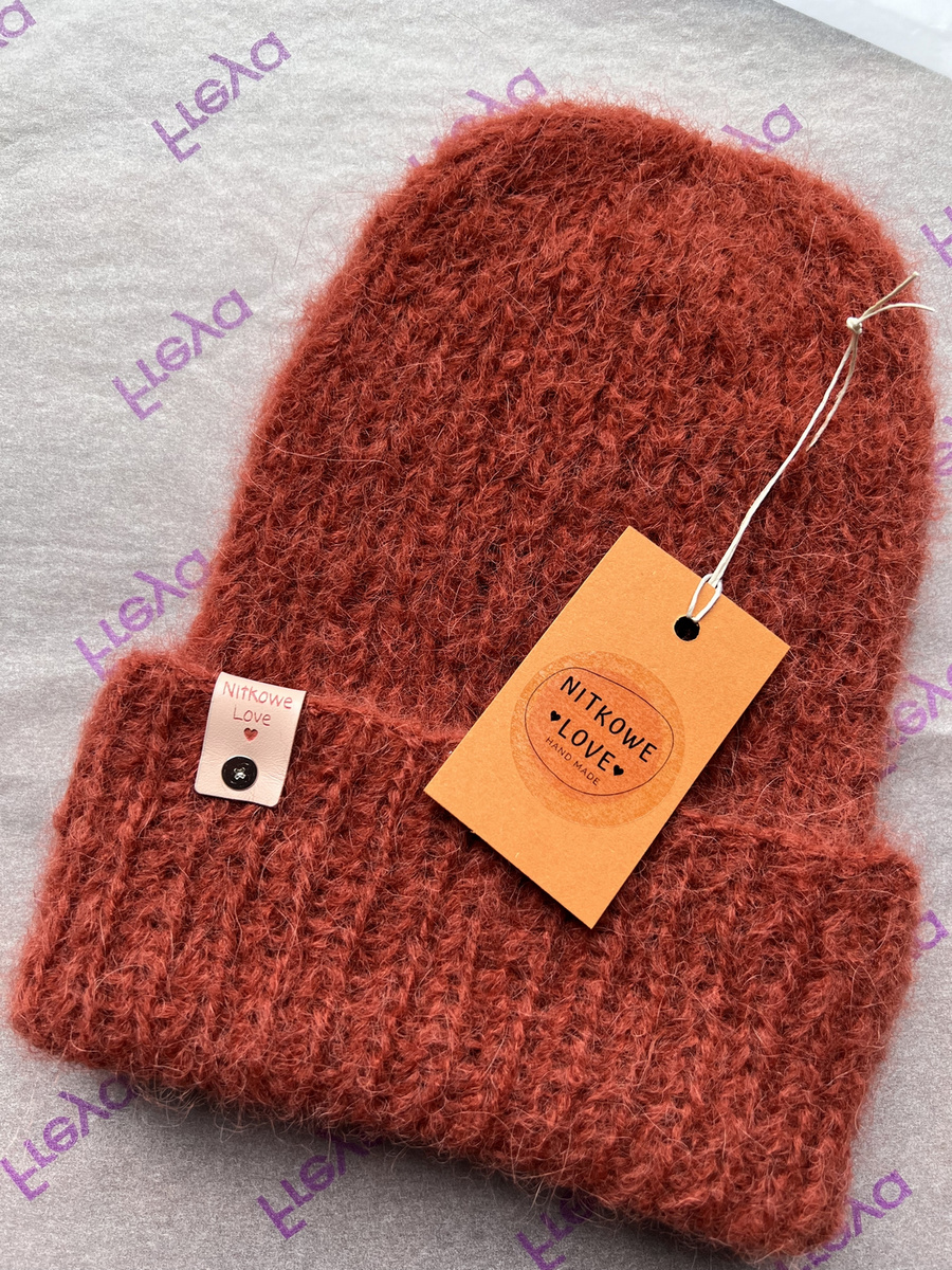 WATA CUKROWA Women's Alpaca Beanie 19 Brick