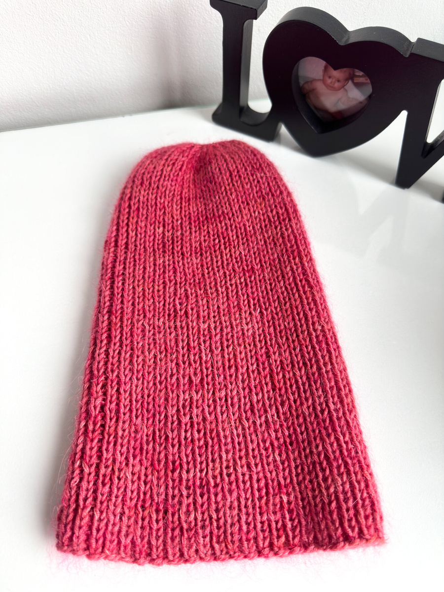 Handmade Czapka damska AUREA LE 100% Baby Merino plus moher i jedwab Herbaciany Róż