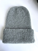 AUREA – czapka beanie handmade baby merino + moher jedwab dziecięca/damska 50/34 Zielona Szałwia