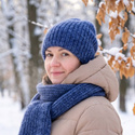 ALURA – ręcznie robiona ciepła czapka beanie merino + moher i jedwab damska 30 Prażony Migdał