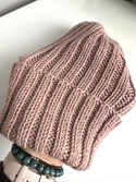 HELLI – czapka merino wywijana 100% baby merino 49 Pustynna Róża