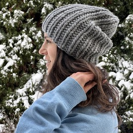 ASHER – gruba czapka zimowa damska z wełny 04 Średni Szary