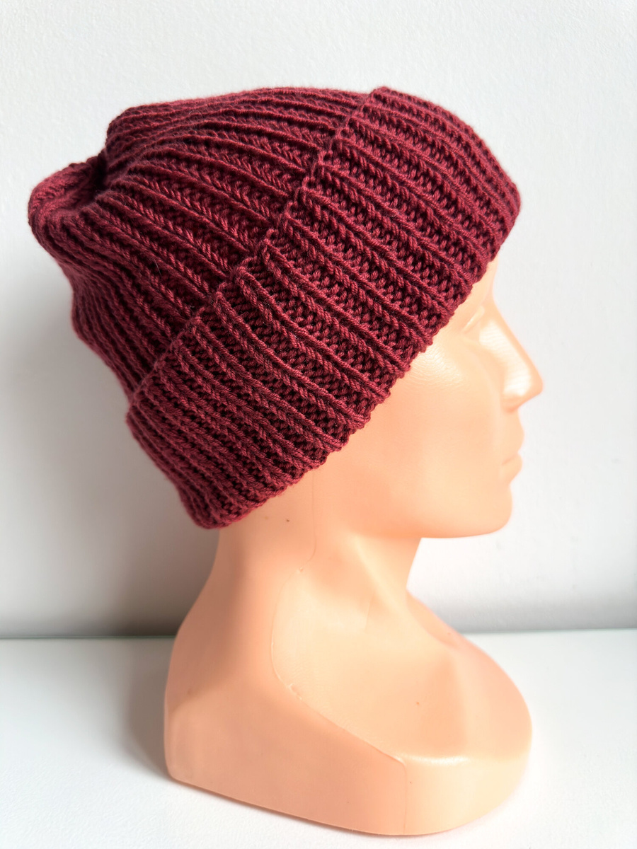 NANA Turn-Up Beanie Baby Merino Wool 51 Burgundy Autumn-Winter