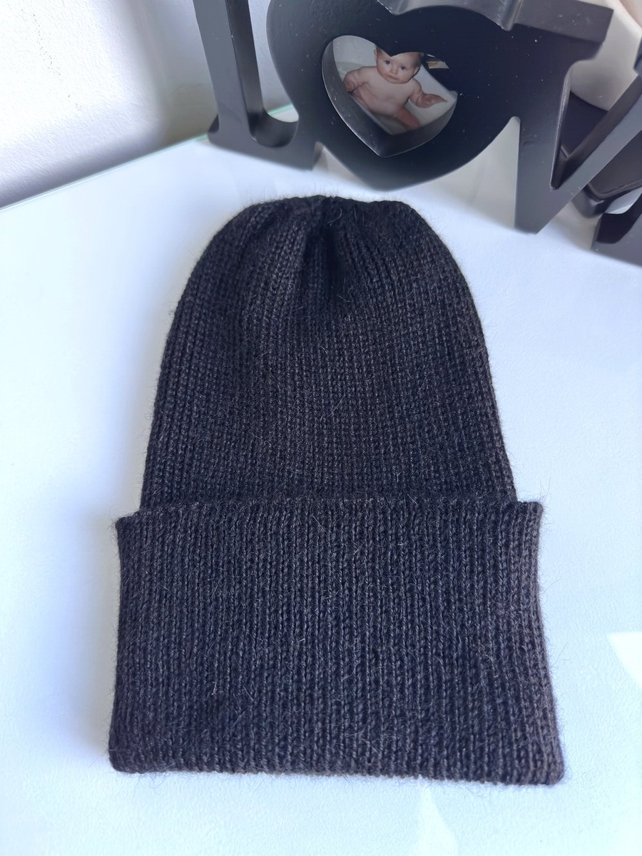 HELEN – czapka z 100% alpaki wywijana 8903 czarny