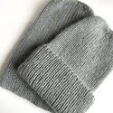 AUREA – czapka beanie handmade baby merino + moher i jedwab 50/10 Zielona Szałwia