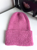 KIARA Turn-Up Beanie 100% Alpaca 9034 płatek róży
