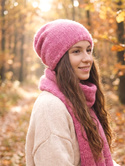 CHMURKA Handmade Alpaca Beanie 52 płatek róży