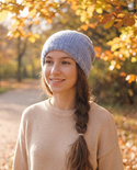 CHMURKA Beanie-Mütze aus Alpaka 36 Hellblau