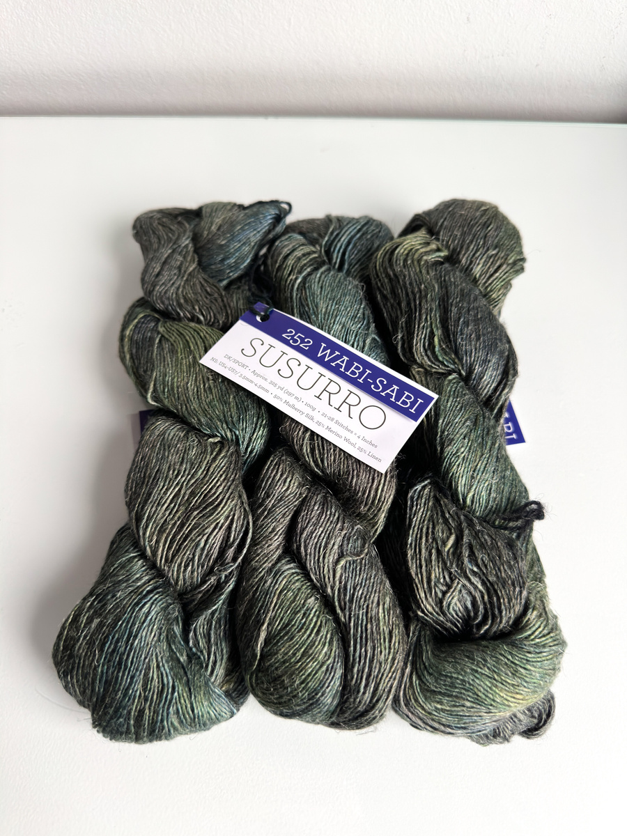 Ręcznie farbowana włóczka Malabrigo SUSURRO jedwab, len i merynos SUS252 WABI-SABI