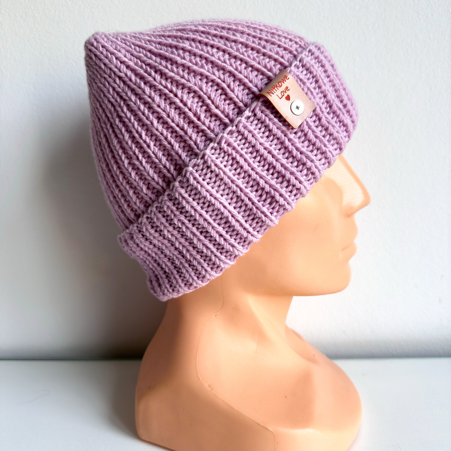NANA Turn-Up Beanie Baby Merino Wool 26 Jasny Stary Róż