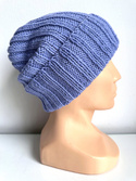 HELLI – wywijana czapka merino 100% Baby Merino 25 Lawenda zimowa beanie