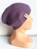 VARELLA – czapka z wełny merino beanie 100% Baby Merino 40 Ametyst fioletowa jesienno-wiosenna