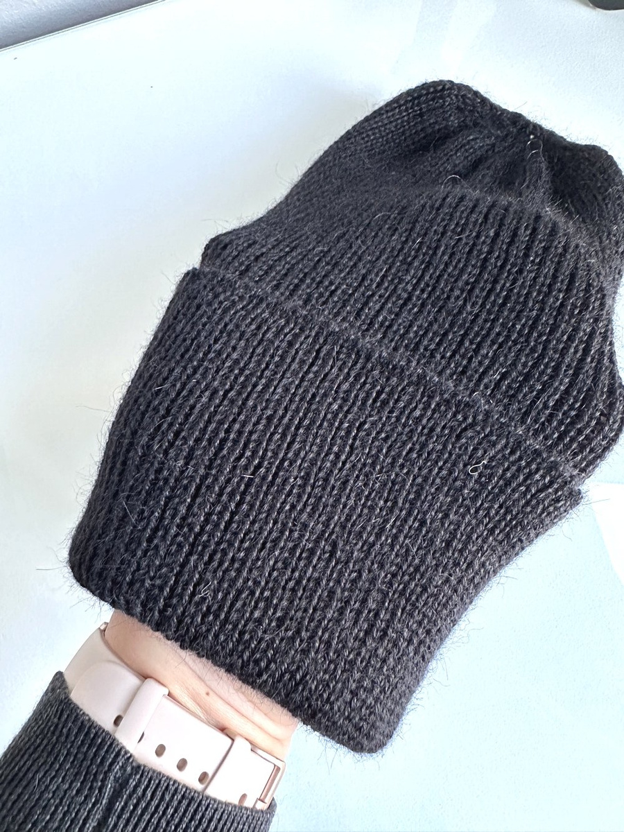 HELEN – czapka z 100% alpaki wywijana 8903 czarny