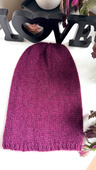 CHMURKA – ręcznie robiona czapka beanie alpaka 59 czerwone wino